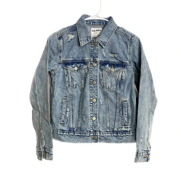 Distressed Classic Jean Jacket for Women Old Navy Size XS - Picture 1 of 5